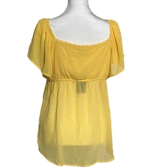 Wild Fable Yellow Flutter Top (Sz M) - Picture 5 of 12